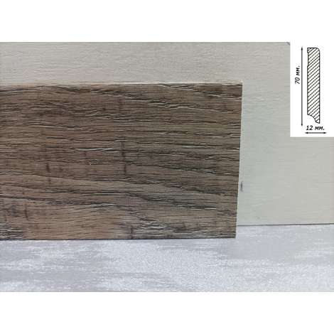 Фото - Плінтус Luciano до LVT/SPC 2400x70x12 Темно-коричневий PVC1108