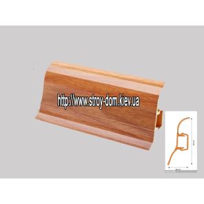 Картинка - Плінтус 'Plint' AM60 - 11 з кабель-каналом глянсовий вільха