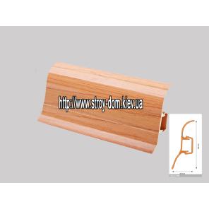 Картинка - Плінтус 'Plint' AM60 - 12 з кабель-каналом глянцевий вишня