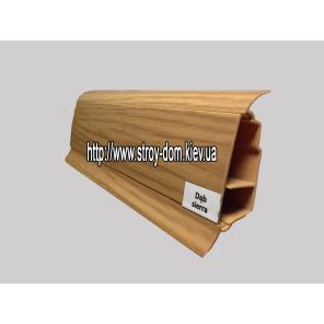 Картинка - Плінтус Queen Effector 57 мм з подвійним кабель-каналом матовий Дуб сієра - М0904